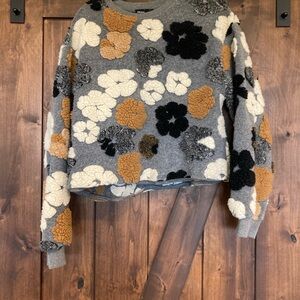 Flower Sweatshirt Worn one time. Tons of compliments; just not comfy with crop 🙃